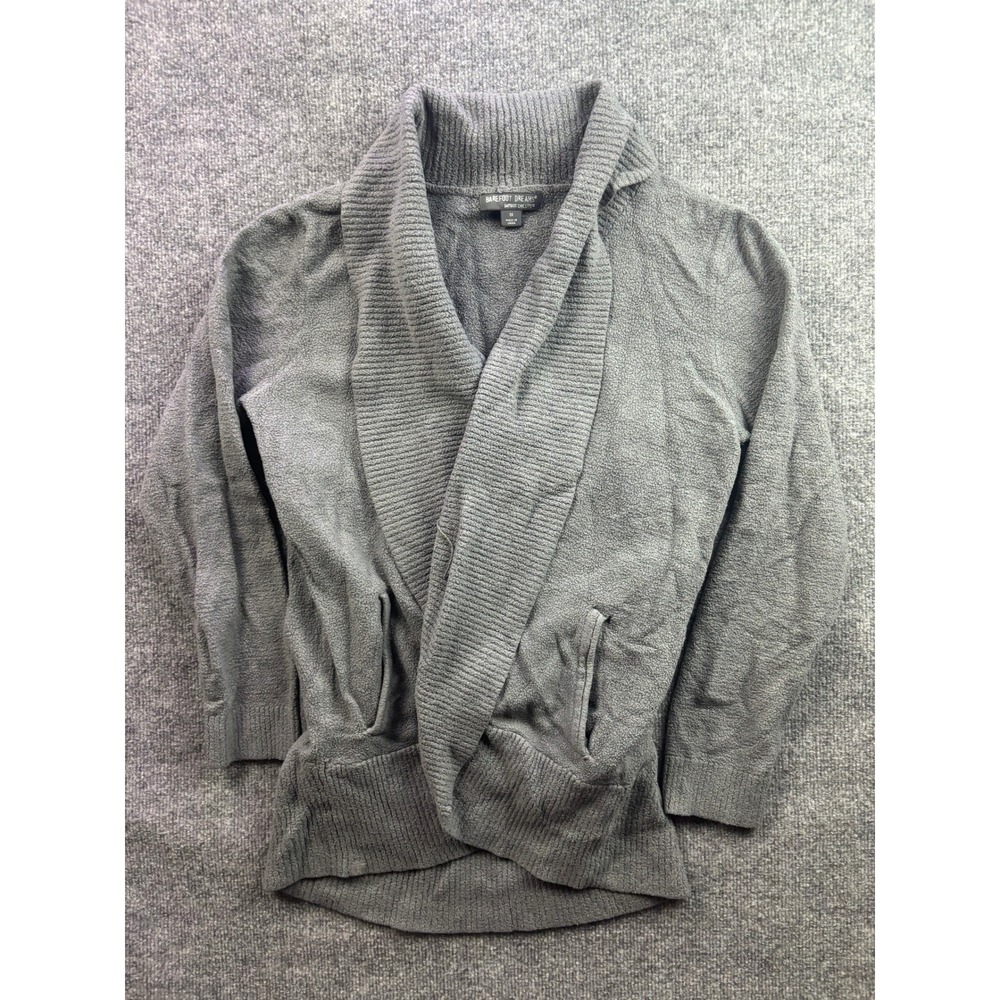 Barefoot Dreams Cardigan Women 1X Grey Shawl Collar Bamboo Chic Lite 452